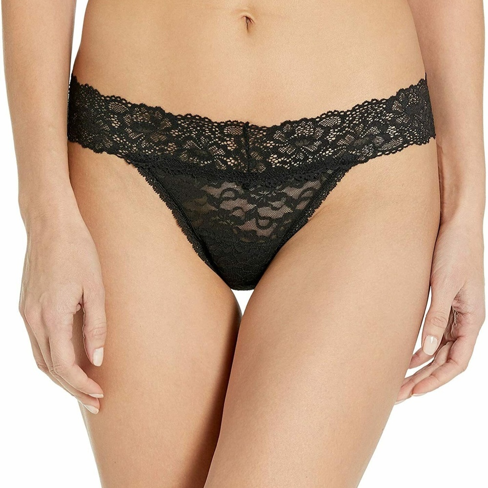 Maidenform Women's Comfort BLACK Lace Thong XL